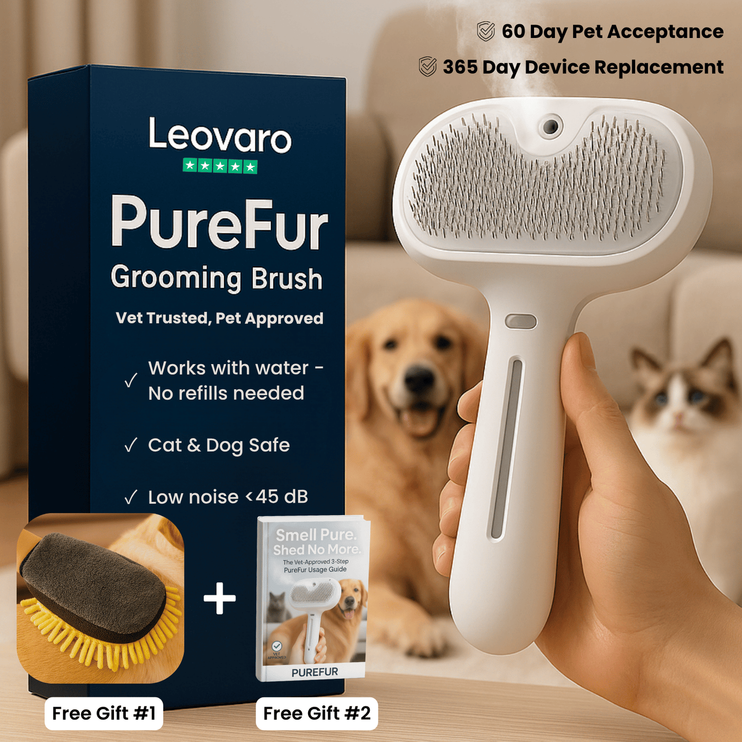 PureFur™ Cool-Mist Grooming Brush