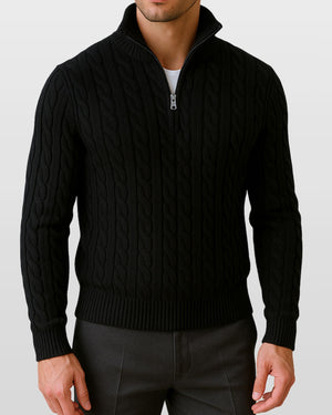 Cable-Knit Quarter-Zip