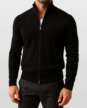 Funnel-Neck Zipped Bomber