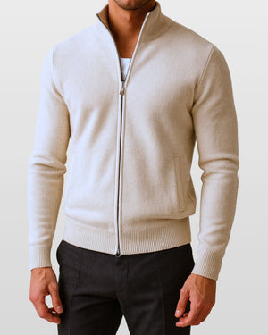 Funnel-Neck Zipped Bomber