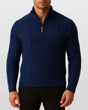 Cable-Knit Quarter-Zip